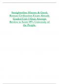 Straighterline History & Greek  Roman Civilization Exam Already  Graded Unit 3 Quiz Attempt  Review to Score 99% University of  the People