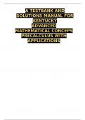 A TESTBANK AND SOLUTIONS MANUAL FOR KENTUCKY ADVANCED MATHEMATICAL CONCEPS PRECALCULUS WITH APPLICATIONS 