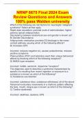 NRNP 6675 Final 2024 Exam Review Questions and Answers 100% pass Walden university