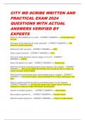 CITY MD SCRIBE WRITTEN AND PRACTICAL EXAM 2024 QUESTIONS WITH ACTUAL ANSWERS VERIFIED BY EXPERTS 