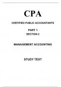 CPA MANAGEMENT ACCOUNTING CERTIFIED PUBLIC ACCOUNTANTS PART 1 SECTION 2 A + latest updated version 