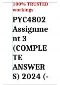 Exam (elaborations) PYC4802 Assignment 3 (COMPLETE ANSWERS) 2024 (672559)- DUE 26 July 2024