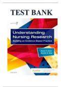 TEST BANK FOR UNDERSTANDING NURSING RESEARCH - 7TH EDITION BY SUSAN K GROVE & JENNIFER R GRAY