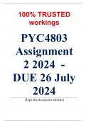 Exam (elaborations) PYC4803 Assignment 2 (COMPLETE ANSWERS) 2024 (785738) - DUE 26 July 2024   •	Course •	Social Psychology (PYC4803) •	Institution •	University Of South Africa (Unisa) •	Book •	Social Psychology PYC4803 Assignment 2 (COMPLETE ANSWERS) 202