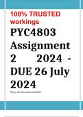 Exam (elaborations) PYC4803 Assignment 2 (COMPLETE ANSWERS) 2024 (785738) - DUE 26 July 2024   •	Course •	Social Psychology (PYC4803) •	Institution •	University Of South Africa (Unisa) •	Book •	Social Psychology