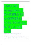 CMG3701 Assignment 3 (COMPLETE ANSWERS) 2024 (891516) - DUE 31 July 2024