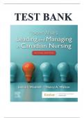 TEST BANK FOR YODER-WISE’S LEADING AND MANAGING IN CANADIAN NURSING, 2ND EDITION, PATRICIA S. YODER-WISE, JANICE WADDELL, NANCY WALTON