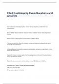 Intuit Bookkeeping Exam Questions and Answers