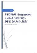 PYC4803 Assignment 2 2024 (785738) - DUE 26 July 2024