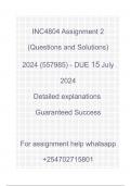 INC4804 Assignment 2 (COMPLETE ANSWERS) 2024 (557985) - DUE 15 July 2024