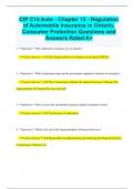 CIP C14 Auto - Chapter 12 - Regulation of Automobile Insurance in Ontario, Consumer Protection Questions and  Answers Rated A+