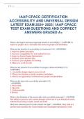 IAAP CPACC CERTIFICATION  ACCESSIBILITY AND UNIVERSAL DESIGN  LATEST EXAM 2024- 2025 | IAAP CPACC  TEST EXAM QUESTIONS AND CORRECT  ANSWERS GRADED A+ 