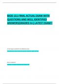 BIOD 151 FINAL ACTUAL EXAM WITH  QUESTIONS AND WELL IDENTIFIED  ANSWERS[GRADED A+] LATEST EXAM!!