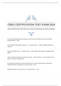 CREO CERTIFICATION TEST EXAM 2024 WITH GUARANTEED ACCURATE ANSWERS