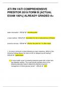 ATI RN VATI COMPREHENSIVE  PREDITOR 2019 FORM B [ACTUAL  EXAM 100%] ALREADY GRADED A+