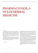 PHARMACOVIGILANCE OF HERBAL MEDICINE