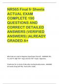 NR565 Final fr Sheela  ACTUAL EXAM  COMPLETE 190  QUESTIONS AND  CORRECT DETAILED  ANSWERS (VERIFIED  ANSWERS) |ALREADY  GRADED A+