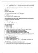 STNA PRACTICE TEST 1 QUESTIONS AND ANSWERS