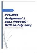 PYC4803 Assignment 2 2024 (785738) - DUE 26 July 2024