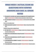 NR603 WEEK 1 ACTUAL EXAM 250 QUESTIONS WITH VERIFIED ANSWERS 2024-2025. A+ GRADE RATED.