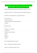 Biology 1001 Exam- Questions with Verified Answers/ 100% Correct/ Grade A+