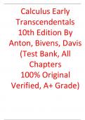 Test Bank For Calculus Early Transcendentals 10th Edition By Anton, Bivens, Davis