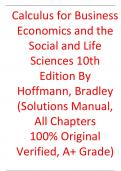 Solutions Manual For Calculus for Business Economics and the Social and Life Sciences 10th Edition By Hoffmann, Bradley