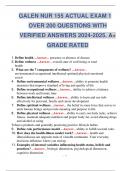 NUR155 / NUR 155 Foundations of Nursing - Galen ACTUAL EXAM 1 OVER 200 QUESTIONS WITH VERIFIED ANSWERS . A+ GRADE RATED