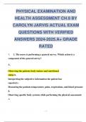 PHYSICAL EXAMINATION AND HEALTH ASSESSMENT CH.9 BY CAROLYN JARVIS ACTUAL EXAM QUESTIONS WITH VERIFIED ANSWERS 2024-2025.A+ GRADE RATED.