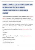 WSET LEVEL 2,3 and 4 D2 ACTUAL EXAM QUESTIONS WITH VERIFIED ANSWERS 2024-2025.A+ GRADE RATED.