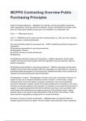 MCPPO Contracting Overview-Public Purchasing Principles questions and answers rated A+ 2024/2025