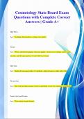 Cosmetology State Board Exam Questions with Complete Correct Answers | Grade A+