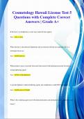 Cosmetology Hawaii License Test 5 Questions with Complete Correct Answers | Grade A+