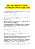 DMV LEARNERS PERMIT CURRENT EXAM 2024-2025