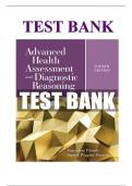 TEST BANK For Advanced Health Assessment and Diagnostic Reasoning, 4th Edition by Jacqueline Rhoads, Verified Chapters 1 - 18, Complete Newest Version