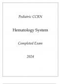 Pediatric CCRN Hematology System New Completed Exam Q & A 2024.