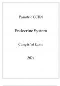 Pediatric CCRN Endocrine System New Completed Exam Q & A 2024