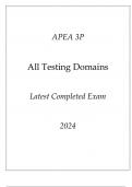 APEA 3P All Testing Domains Latest Completed Exam 2024.