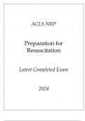 ACLS NRP Preparation for Resuscitation Latest Completed Exam 2024