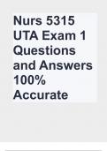 Nurs 5315 UTA Exam 1 Questions and Answers 100% Accurate