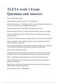 TLETA week 1 Exam Questions and Answers