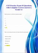 CST Practice Exam #3 Questions  with Complete Correct Answers |  Grade A+