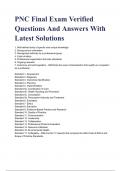 PNC Final Exam Verified Questions And Answers With Latest Solutions