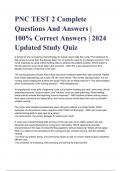 PNC TEST 2 Complete Questions And Answers | 100% Correct Answers | 2024 Updated Study Quiz