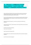 10 - PROJECT COMMUNICATIONS MANAGEMENT QUESTIONS AND CORRECT ANSWERS RESPECTIVELY.