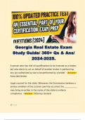 Georgia Real Estate Exam Study Guide/ 360+ Qs & Ans/ 2024-2025. 