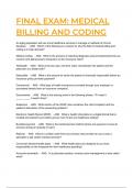 FINAL EXAM: MEDICAL BILLING AND CODING