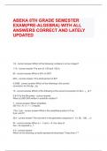 ABEKA 8TH GRADE SEMESTER EXAM(PRE-ALGEBRA) WITH ALL ANSWERS CORRECT AND LATELY UPDATED