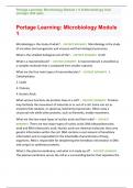 Portage Learning: Microbiology Module 1-6 & Microbiology final /portage (300 q&a)