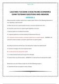 LSUS MHA 710 EXAM 2 HEALTHCARE ECONOMICS EXAM TESTBANK QUESTIONS AND ANSWERS